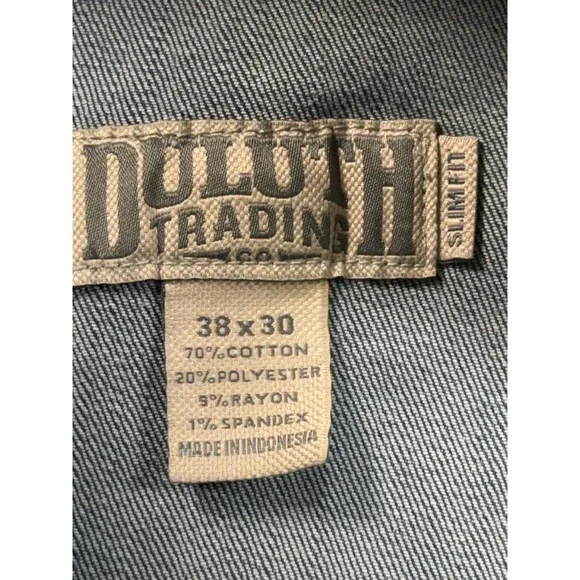 Duluth Trading Co Ballroom Double Flex Jeans Mens 38x30 Blue Stretch Casual Work - Picture 9 of 15